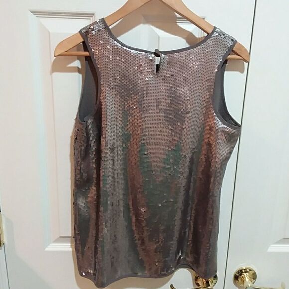 Twiggy London Sleeveless Metallic Sequin Blouse S - Picture 2 of 4